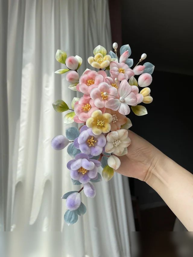 绒花花束、谁看了不迷糊呀！